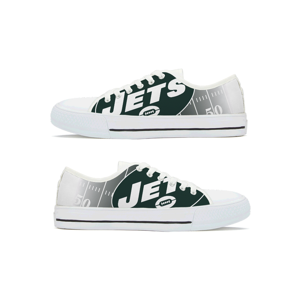Women's New York Jets Low Top Canvas Sneakers 001